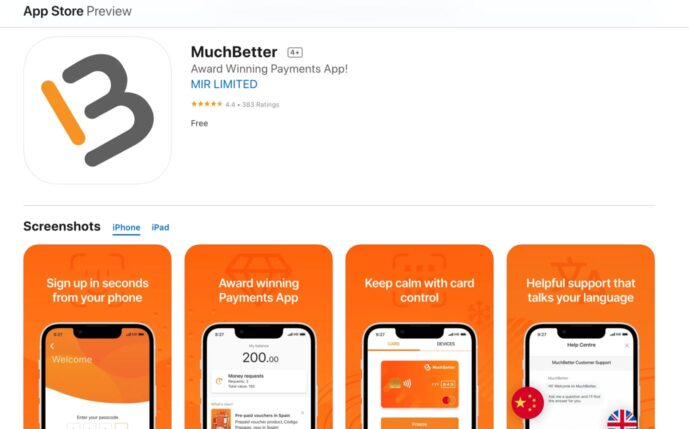 MuchBetter app from Apple Store