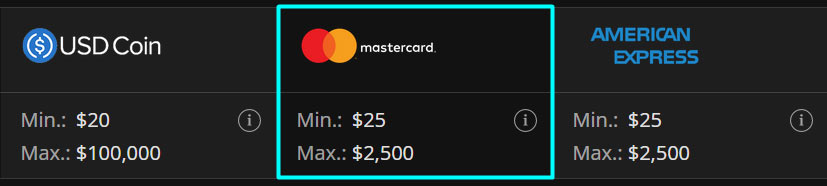 Mastercard pay optons