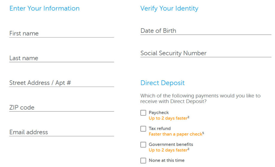 Signing-up for a prepaid card online